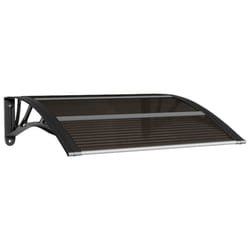 vidaXL Door Canopy Window Outdoor Awning Rain Shelter Roof Black Polycarbonate