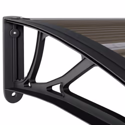 vidaXL Door Canopy Window Outdoor Awning Rain Shelter Roof Black Polycarbonate