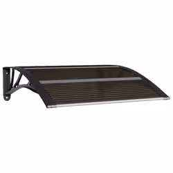 vidaXL Door Canopy Window Outdoor Awning Rain Shelter Roof Black Polycarbonate