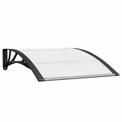 vidaXL Door Canopy Window Outdoor Awning Black and Transparent Polycarbonate