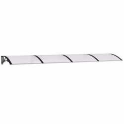 vidaXL Door Canopy Window Outdoor Awning Black and Transparent Polycarbonate