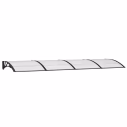 vidaXL Door Canopy Black 350x100 cm Polycarbonate Outdoor Awning Rain Shelter - Additional view 2