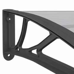 vidaXL Door Canopy Black 350x100 cm Polycarbonate Outdoor Awning Rain Shelter - Additional view 5