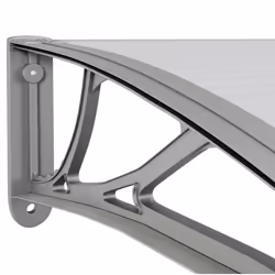 vidaXL Door Canopy Grey 350x100 cm Polycarbonate Outdoor Awning Rain Shelter - Additional view 5