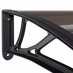 vidaXL Door Canopy Black 350x100 cm Polycarbonate Outdoor Awning Rain Shelter - Additional view 5