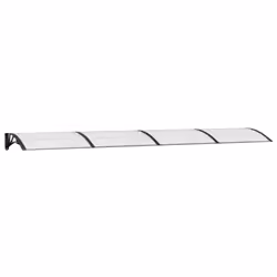 vidaXL Door Canopy Window Outdoor Awning Black and Transparent Polycarbonate
