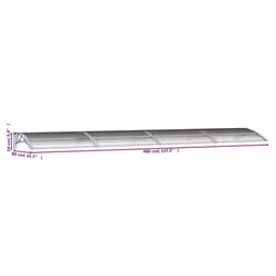 vidaXL Door Canopy Window Outdoor Awning Grey and Transparent Polycarbonate