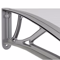 vidaXL Door Canopy Window Outdoor Awning Grey and Transparent Polycarbonate