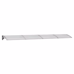 vidaXL Door Canopy Window Outdoor Awning Grey and Transparent Polycarbonate - Additional view 4
