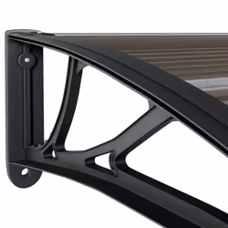vidaXL Door Canopy Window Outdoor Awning Rain Shelter Roof Black Polycarbonate - Additional view 5