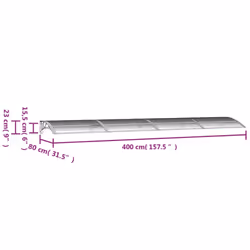 vidaXL Door Canopy Window Outdoor Awning Rain Shelter Roof Black Polycarbonate - Additional view 6
