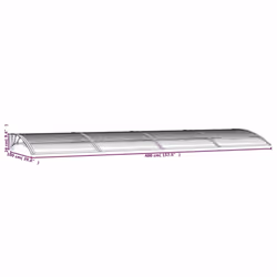 vidaXL Door Canopy Black 400x100 cm Polycarbonate Outdoor Awning Rain Shelter
