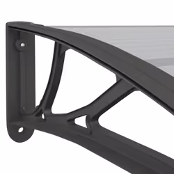 vidaXL Door Canopy Black 400x100 cm Polycarbonate Outdoor Awning Rain Shelter - Additional view 4