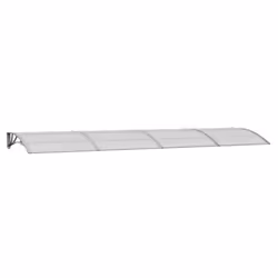 vidaXL Door Canopy Grey 400x100 cm Polycarbonate Outdoor Awning Rain Shelter - Additional view 2