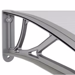 vidaXL Door Canopy Grey 400x100 cm Polycarbonate Outdoor Awning Rain Shelter - Additional view 5
