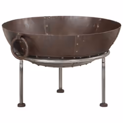 vidaXL Rustic Fire Pit Iron Garden Camping Furnace Patio Heater Bowl Fireplace - brown