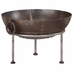 vidaXL Rustic Fire Pit Iron Garden Camping Furnace Patio Heater Bowl Fireplace - brown - Additional view 10