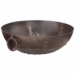 vidaXL Rustic Fire Pit Iron Garden Camping Furnace Patio Heater Bowl Fireplace - brown