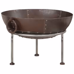 vidaXL Rustic Fire Pit Iron Garden Camping Furnace Patio Heater Bowl Fireplace - brown - Additional view 7