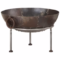 vidaXL Rustic Fire Pit Iron Garden Camping Furnace Patio Heater Bowl Fireplace - brown - Additional view 8