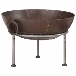 vidaXL Rustic Fire Pit Iron Garden Camping Furnace Patio Heater Bowl Fireplace - brown - Additional view 9