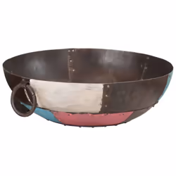 vidaXL Rustic Fire Pit Iron Garden Camping Furnace Patio Heater Bowl Fireplace - multicolour