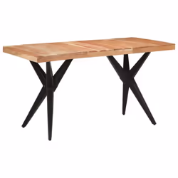 vidaXL Dining Table Kitchen Table Dining Room Desk Black Solid Wood Acacia - Additional view 10