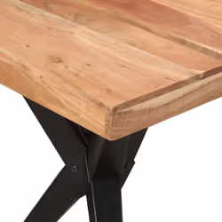 vidaXL Dining Table Kitchen Table Dining Room Desk Black Solid Wood Acacia - Additional view 4