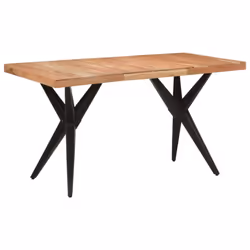 vidaXL Dining Table Kitchen Table Dining Room Desk Black Solid Wood Acacia - Additional view 7
