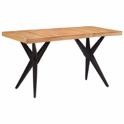 vidaXL Dining Table Kitchen Table Dining Room Desk Black Solid Wood Acacia - Additional view 8