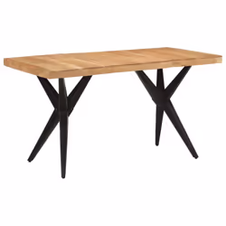 vidaXL Dining Table Kitchen Table Dining Room Desk Black Solid Wood Acacia - Additional view 9