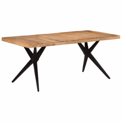 vidaXL Dining Table Home Kitchen Dining Room Dinner Table Breakfast Side Table - black, 180 x 90 x 77 cm - Additional view 10