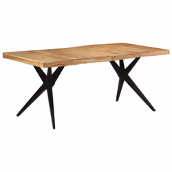 vidaXL Dining Table Home Kitchen Dining Room Dinner Table Breakfast Side Table - black, 180 x 90 x 77 cm - Additional view 7