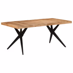 vidaXL Dining Table Home Kitchen Dining Room Dinner Table Breakfast Side Table - black, 180 x 90 x 77 cm - Additional view 8