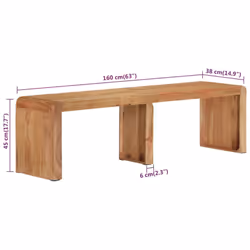 vidaXL Bench Hall Dining Bench Seating Wooden Bench Chair Solid Wood Acacia - Additional view 6