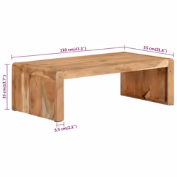 vidaXL Coffee Table Dining Table Wooden Side Tea End Table Solid Wood Acacia - Additional view 5