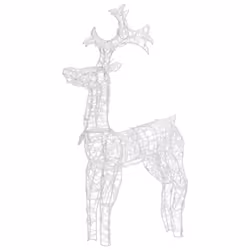 vidaXL Reindeer Christmas Decoration Xmas Glowing Reindeer Multi Colours/Sizes - warm white, 60 x 16 x 100 cm/ 2 pcs - Additional view 2
