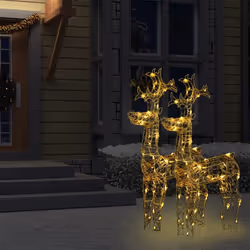 vidaXL Reindeer Christmas Decoration Xmas Glowing Reindeer Multi Colours/Sizes - warm white, 60 x 16 x 100 cm/ 2 pcs - Additional view 6