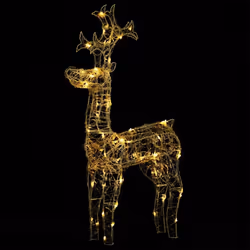 vidaXL Reindeer Christmas Decoration Xmas Glowing Reindeer Multi Colours/Sizes - warm white, 60 x 16 x 100 cm/ 3 pcs - Additional view 7