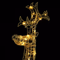 vidaXL Reindeer Christmas Decoration Xmas Glowing Reindeer Multi Colours/Sizes - warm white, 60 x 16 x 100 cm/ 3 pcs - Additional view 8