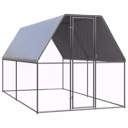 vidaXL Outdoor Chicken Cage Galvanised Steel Hen House Chicken Run Multi Sizes - 2 x 4 x 2 m