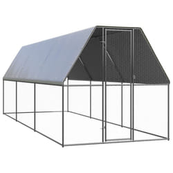 vidaXL Outdoor Chicken Cage Galvanised Steel Hen House Chicken Run Multi Sizes - 2 x 6 x 2 m