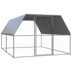 vidaXL Outdoor Chicken Cage Galvanised Steel Hen House Chicken Run Multi Sizes - 3 x 4 x 2 m
