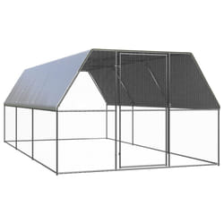 vidaXL Outdoor Chicken Cage Galvanised Steel Hen House Chicken Run Multi Sizes - 3 x 6 x 2 m