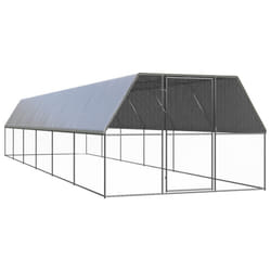 vidaXL Outdoor Chicken Cage Galvanised Steel Hen House Chicken Run Multi Sizes - 3 x 12 x 2 m