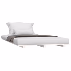 vidaXL Bed Frame Bedroom Bedstead Bed Base Mattress Foundation Solid Wood Pine - white, 100 x 200 cm - Additional view 2