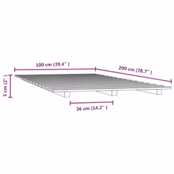 vidaXL Bed Frame Bedroom Bedstead Bed Base Mattress Foundation Solid Wood Pine - white, 100 x 200 cm - Additional view 7