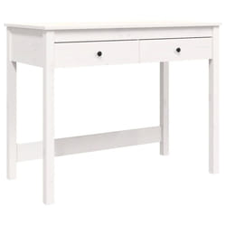vidaXL Solid Wood Pine Desk with Drawers Writing Standing Desk Multi Colours - white