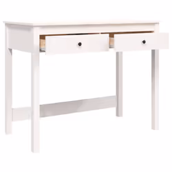 vidaXL Solid Wood Pine Desk with Drawers Writing Standing Desk Multi Colours - white - Additional view 6