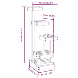 vidaXL Cat Tree Cat Scratch Tower Cat Climber Scratching Tree Solid Wood Pine - white - Additional view 6